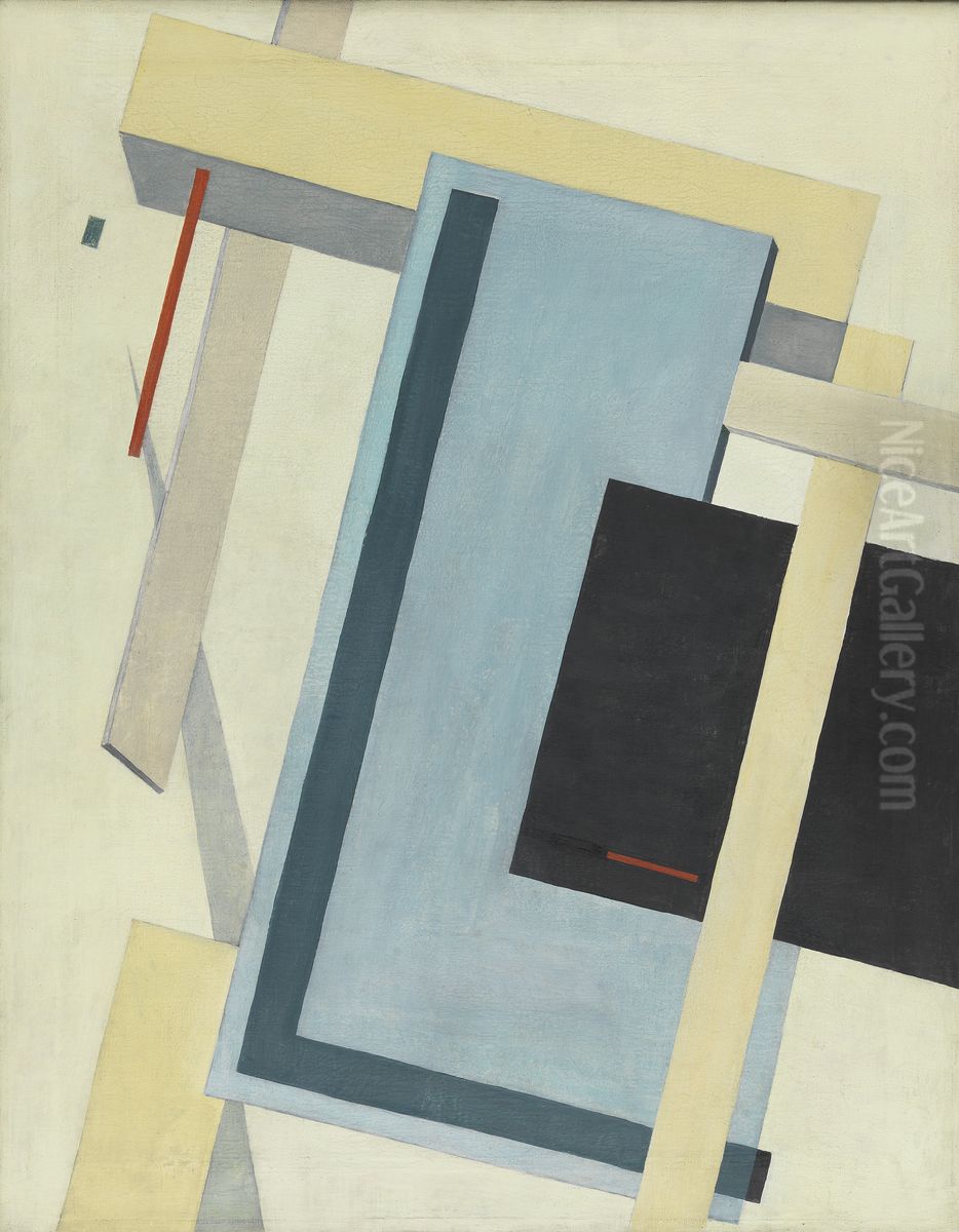 Proun 4 B Oil Painting by Eliezer Markowich Lissitzky