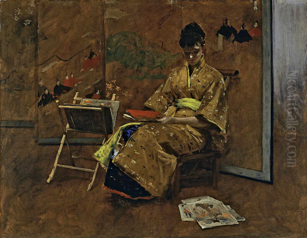 El quimono Oil Painting by William Merritt Chase