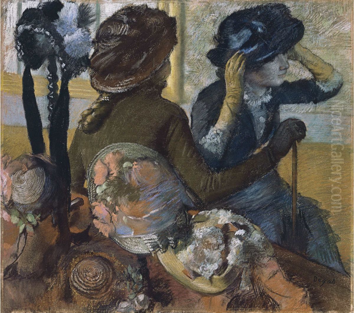 En la sombrereria Oil Painting by Edgar Degas