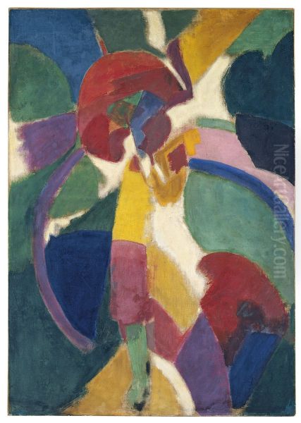 Woman with a Parasol Oil Painting by Robert Delaunay