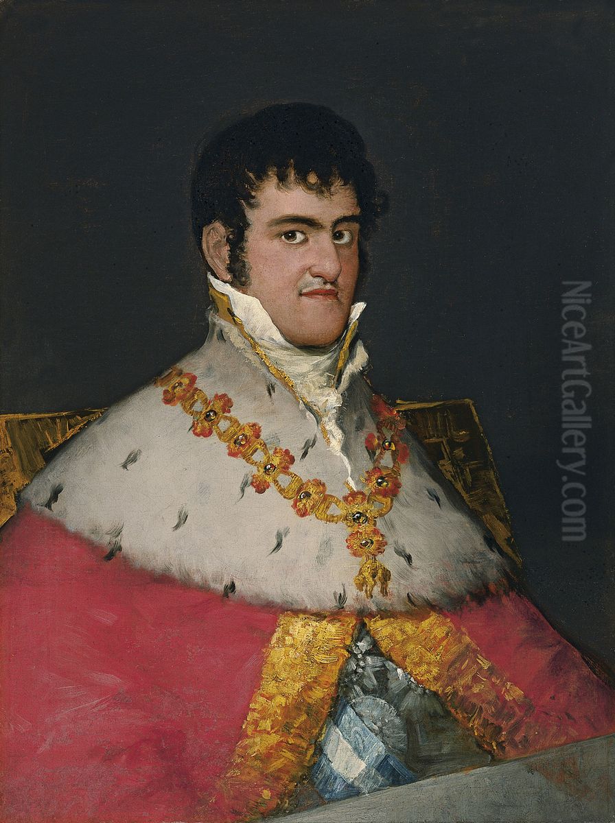 Portrait of Ferdinand VII Oil Painting by Francisco Goya Fuendetodos