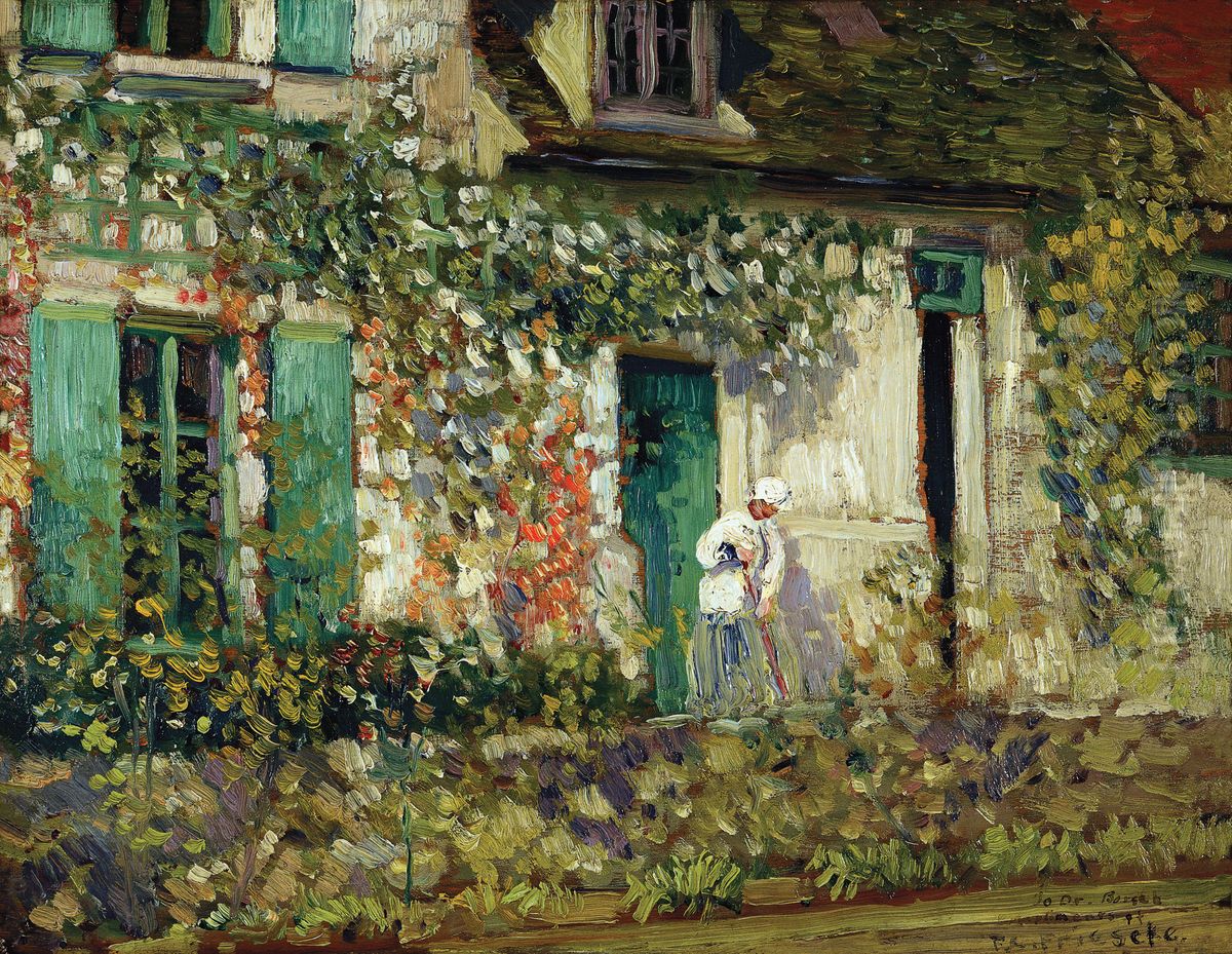 The House in Giverny Oil Painting by Frederick Carl Frieseke The House in Giverny Oil Painting by Frederick Carl Frieseke