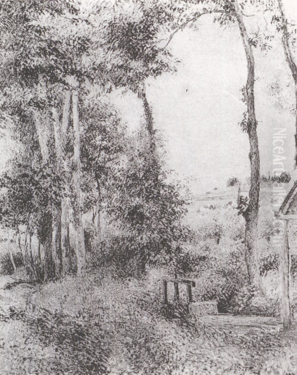 The Sluice Gata at Le Moulinard, Osny Oil Painting by Camille Pissarro