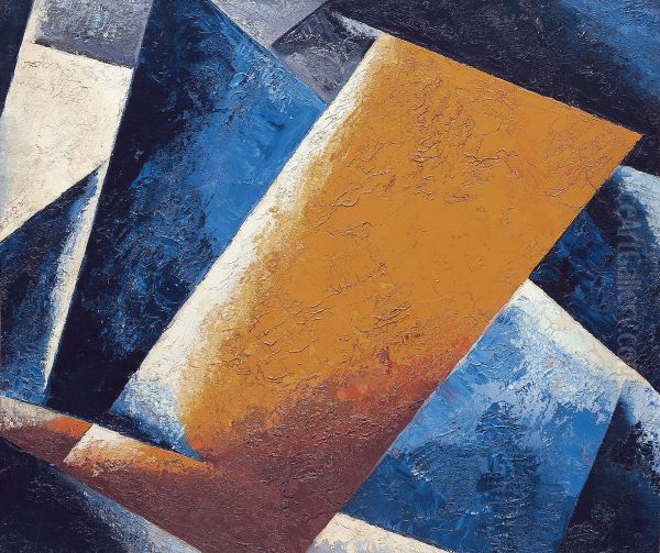 Painterly Architectonic Oil Painting by Lyubov' Popova