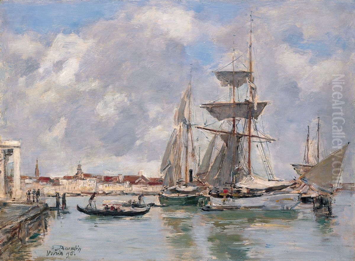 Venice, The Grand Canal Oil Painting by Eugene Louis Boudin