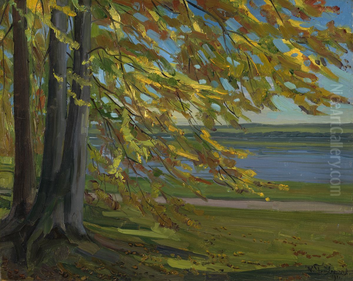 Lake Starnberg Oil Painting by Wilhelm Heinrich Trutbner