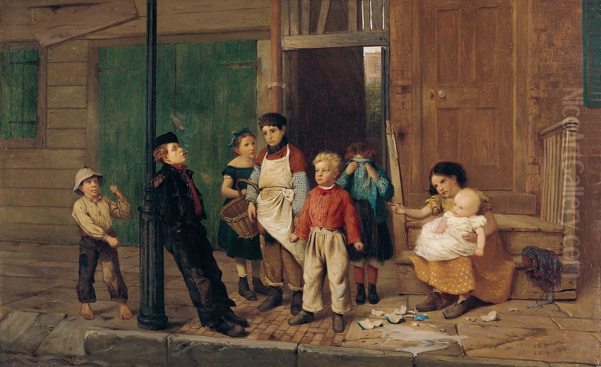 The Bully of the Neighbourhood Oil Painting by John George Brown