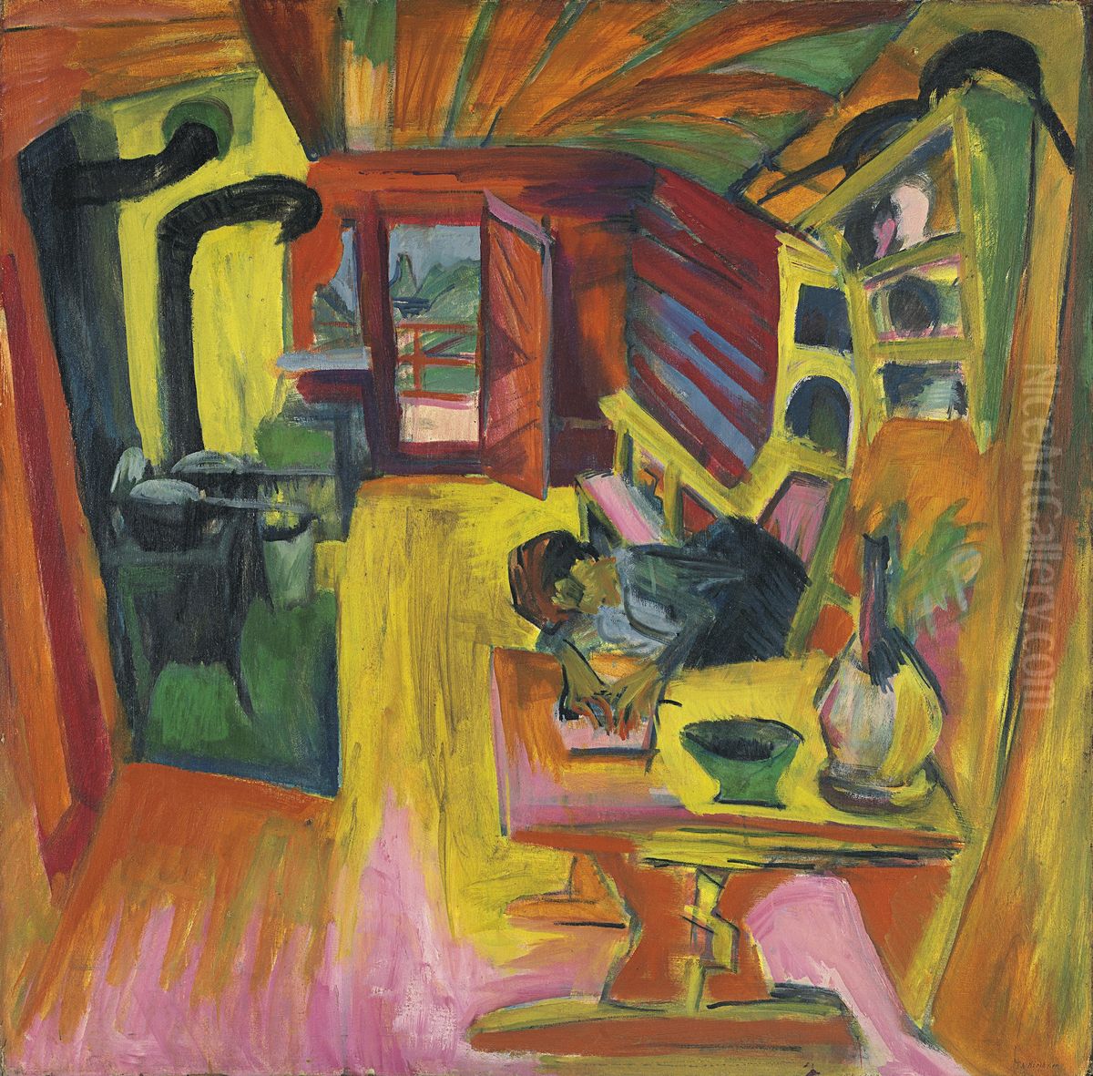 Cocina alpina Oil Painting by Ernst Ludwig Kirchner