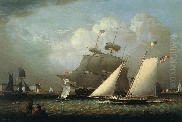 Picture of the 'Dream' Pleasure Yacht Oil Painting by Robert Salmon
