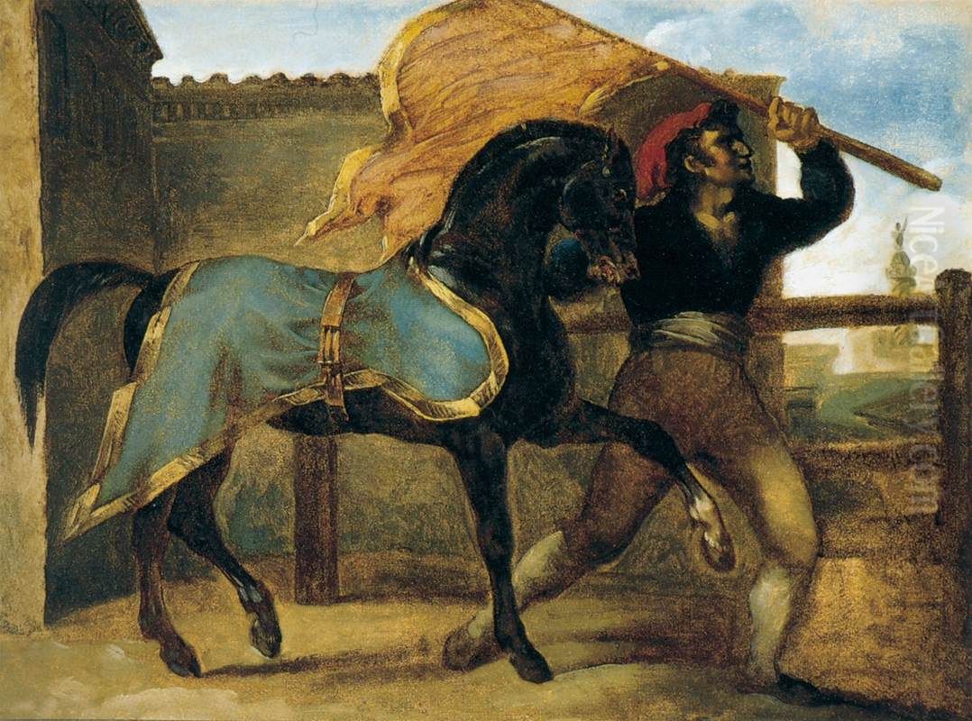 Horse Race Oil Painting by Theodore Gericault