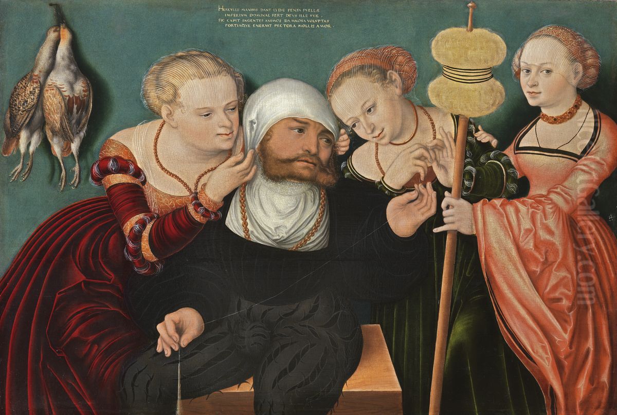Herkules bei Omphale Oil Painting by Hans Cranach