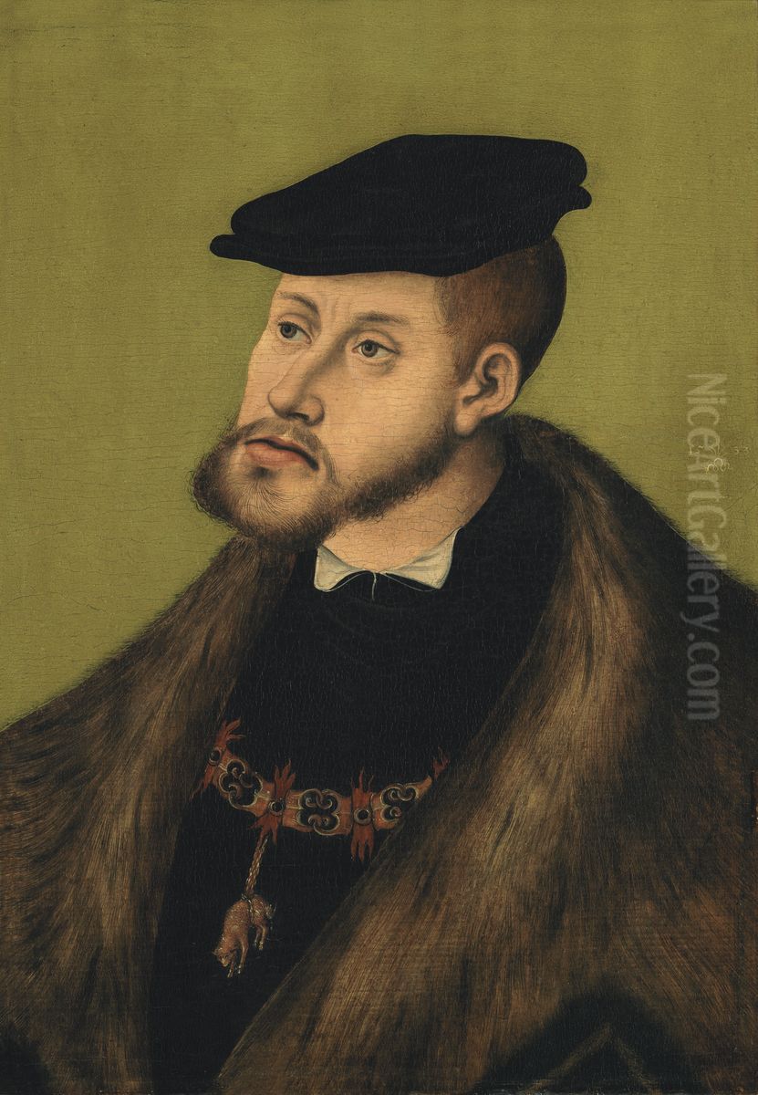 Bildnis Kaiser Karls V. Oil Painting by Lucas Cranach the Elder