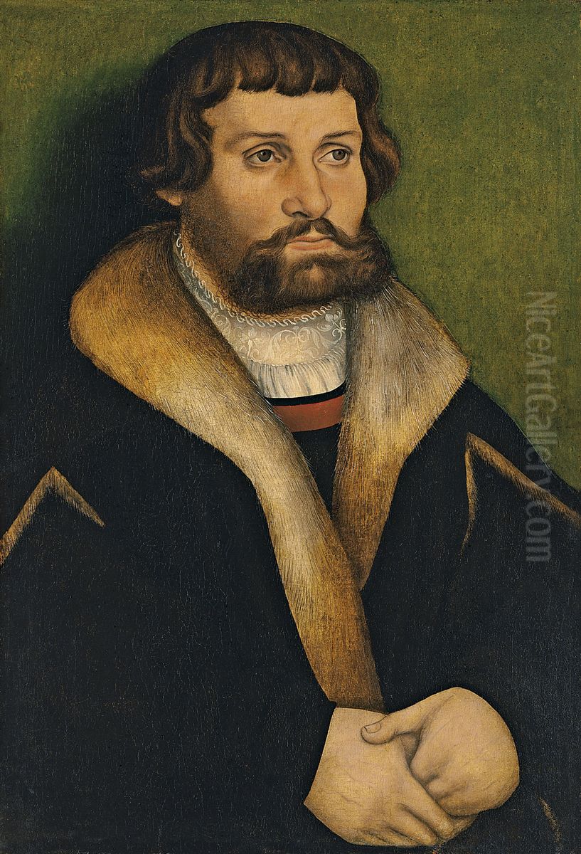 Portrait of a bearded Man Oil Painting by Hans Cranach