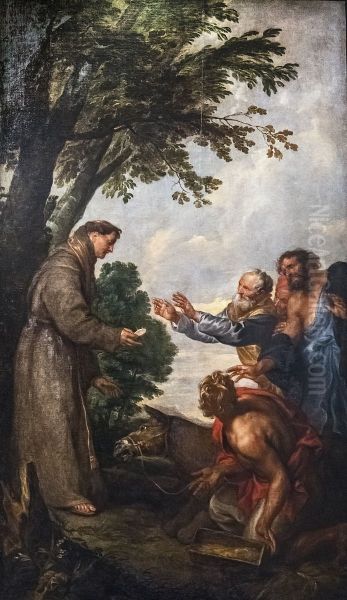 The Miracle of the muleFrancais:Le Miracle de la muleItaliano:Il miracolo della mula Oil Painting by Sir Anthony Van Dyck