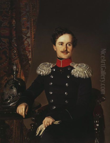 Portrait of Prince Vladimir Dolgorukov, Major-General of the Retinue of His Majesty Oil Painting by Ivan Makarov