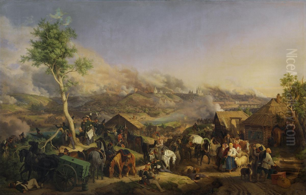 Battle of Smolensk on 5 (17) August 1812 Oil Painting by Peter von Hess Battle of Smolensk on 5 (17) August 1812 Oil Painting by Peter von Hess