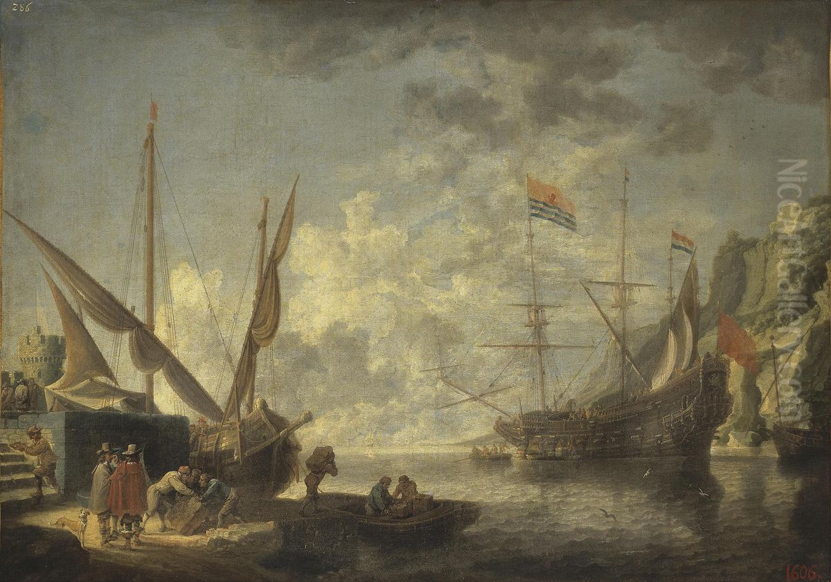 Sea Harbour Oil Painting by David Teniers the Younger