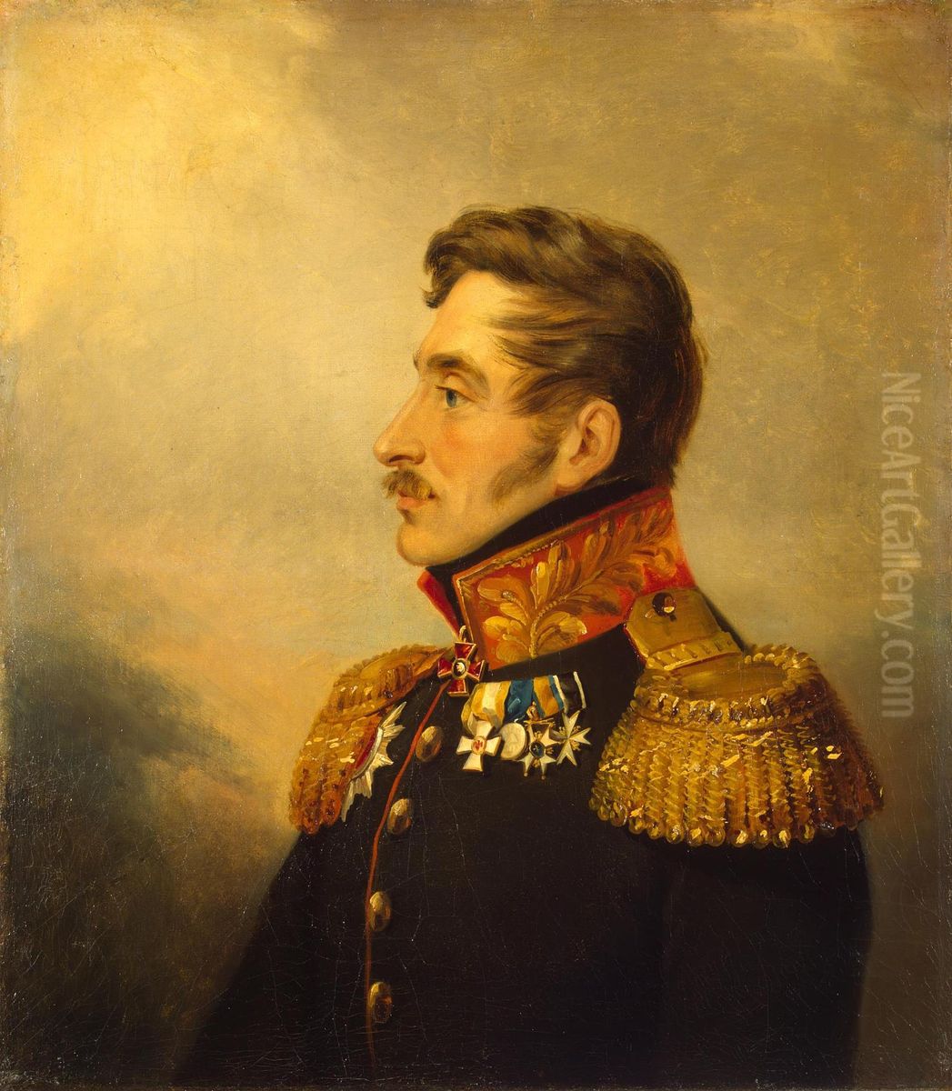 Portrait of Vasily P. Obolensky (1780-1834) Oil Painting by George Dawe
