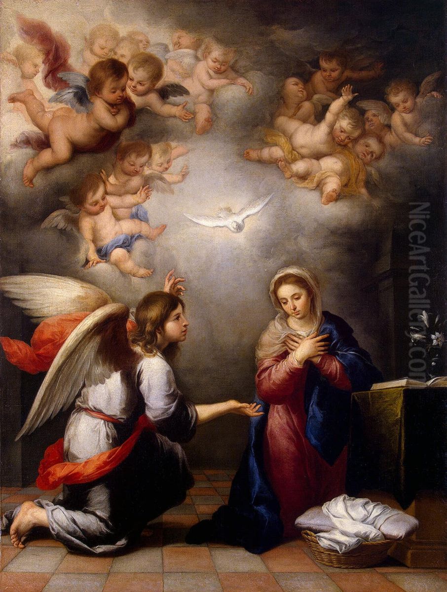 Annunciation Oil Painting by Bartolome Esteban Murillo