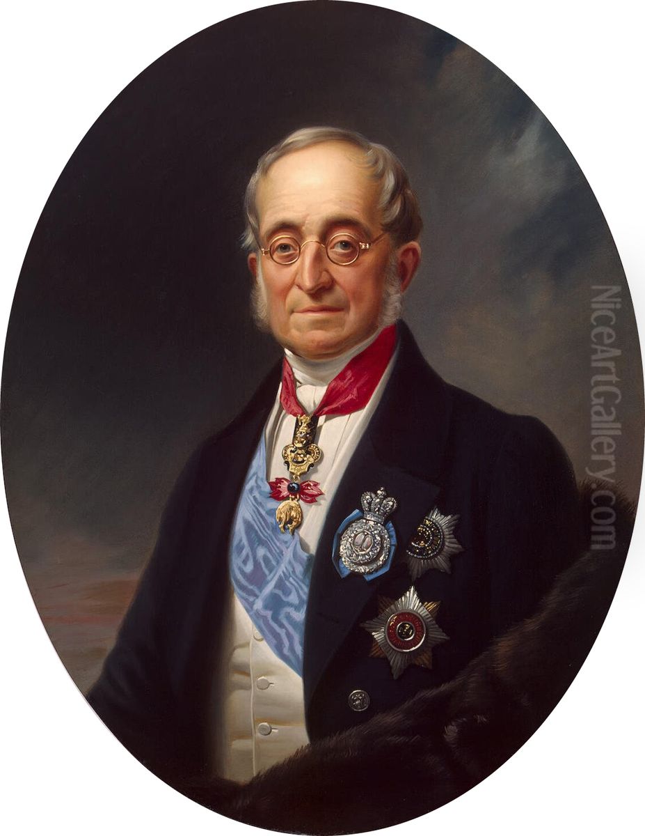 Portrait of Karl Nesselrode Oil Painting by Georg von Bothmann