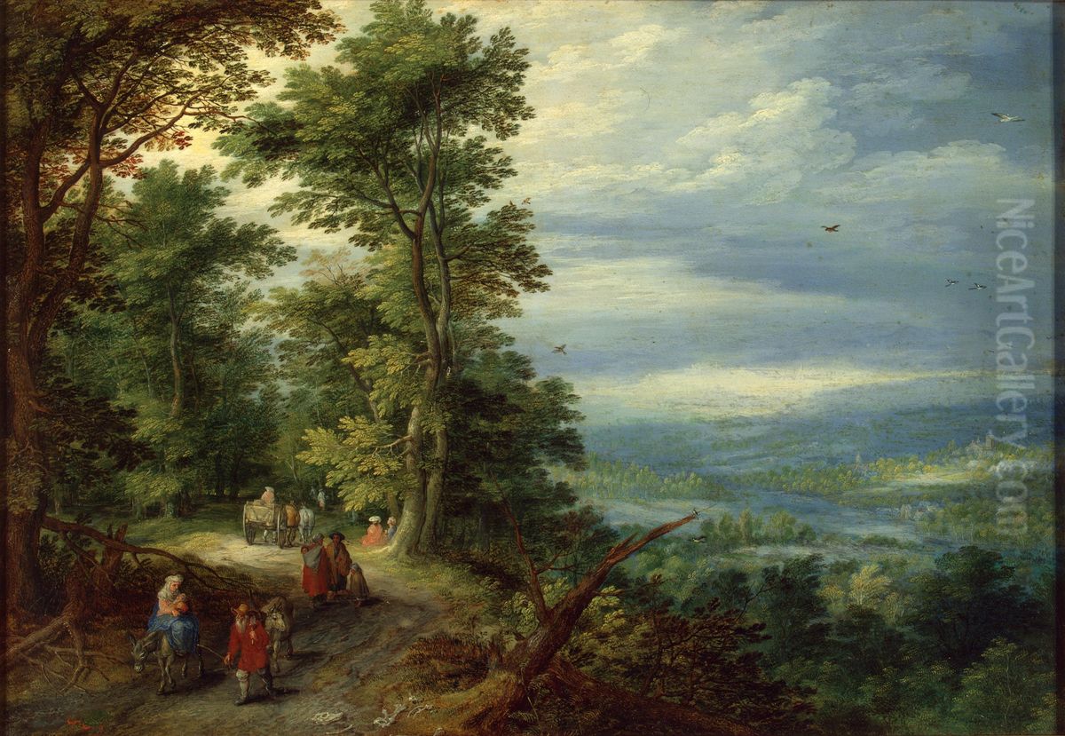 Edge of the Forest (The Flight into Egypt) Oil Painting by Jan Brughel