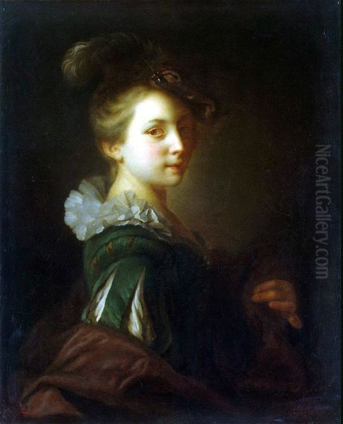Young Woman in Theatrical Costume Oil Painting by Alexis Grimou