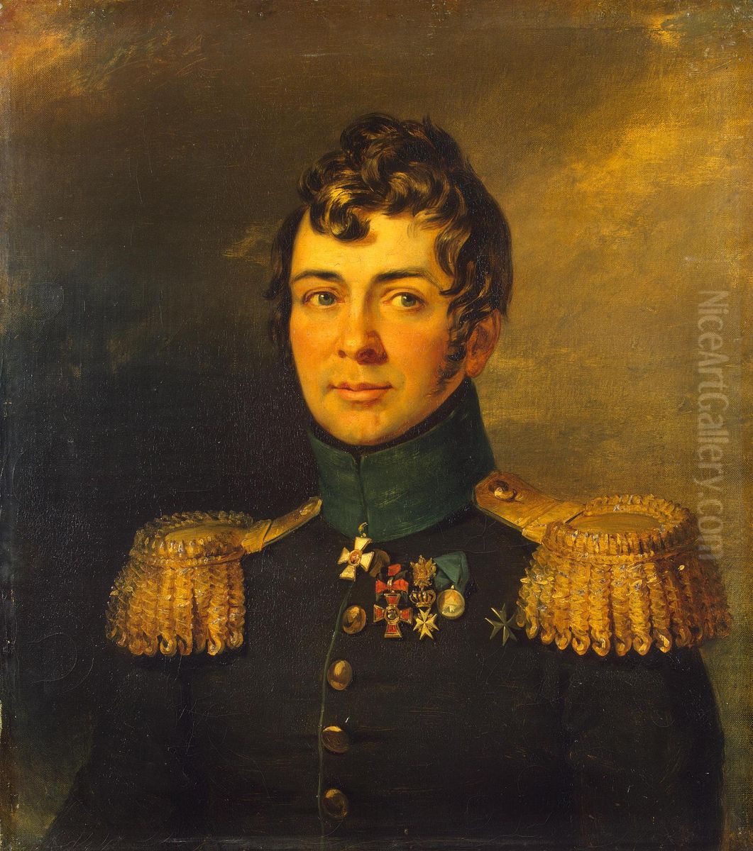 Portrait of Sergey N. Ushakov (1776-1814) (2nd) Oil Painting by George Dawe Portrait of Sergey N. Ushakov (1776-1814) (2nd) Oil Painting by George Dawe