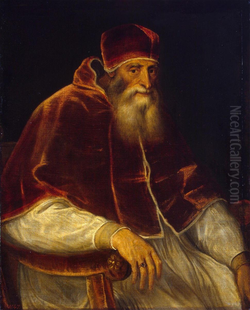Portrait of Pope Paul III Oil Painting by Titianand workshop Portrait of Pope Paul III Oil Painting by Titianand workshop