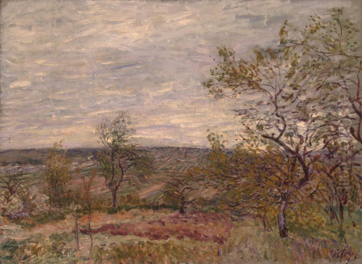 Windy Day at Veneux Oil Painting by Alfred Sisley