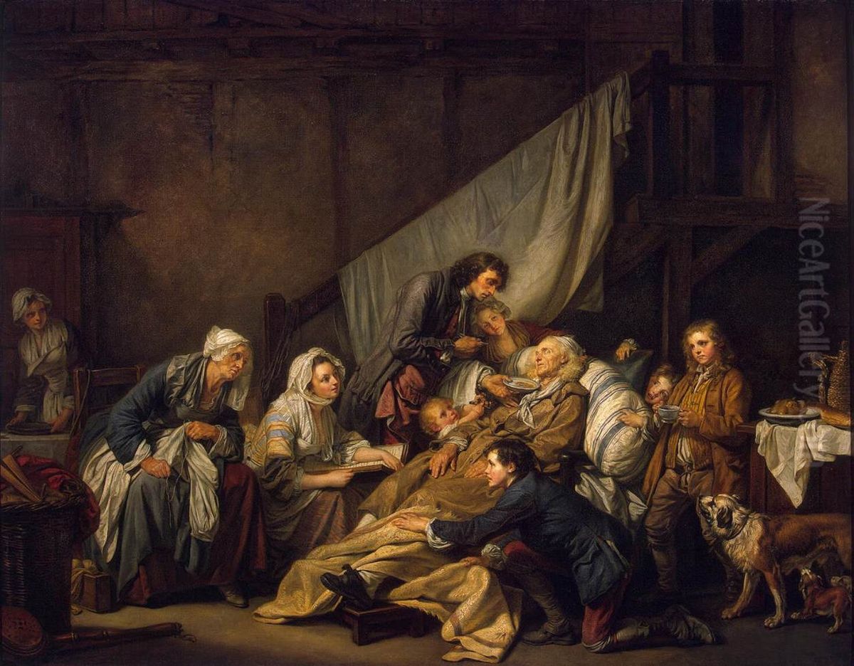 Filial Piety Oil Painting by Jean-Baptiste Greuze