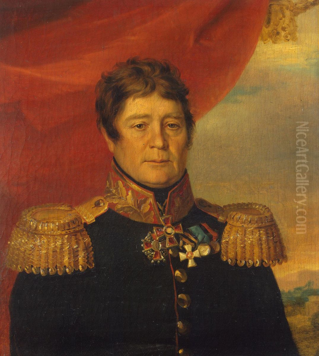 Portrait of Stepan V. Dyatkov (1759 - after 1818) Oil Painting by George Daweand workshop