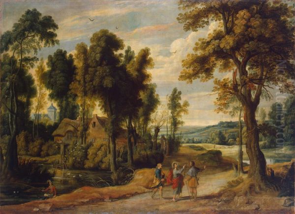 Christ on the Road to Emmaus Oil Painting by Jan Wildens