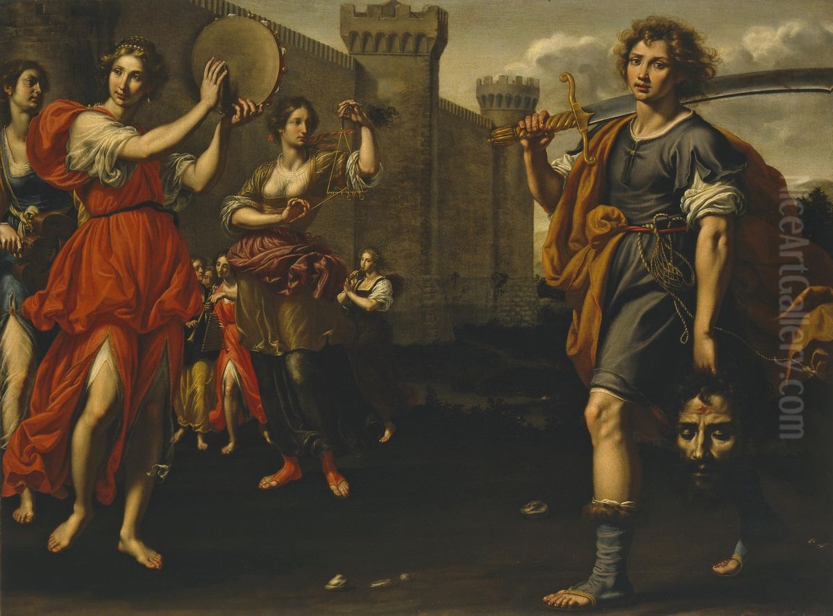 Triumph of David Oil Painting by Ottavio Vannini