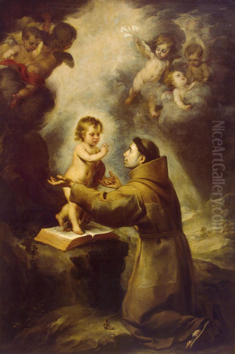 Vision of St Antony of Padua Oil Painting by Bartolome Esteban Murillo