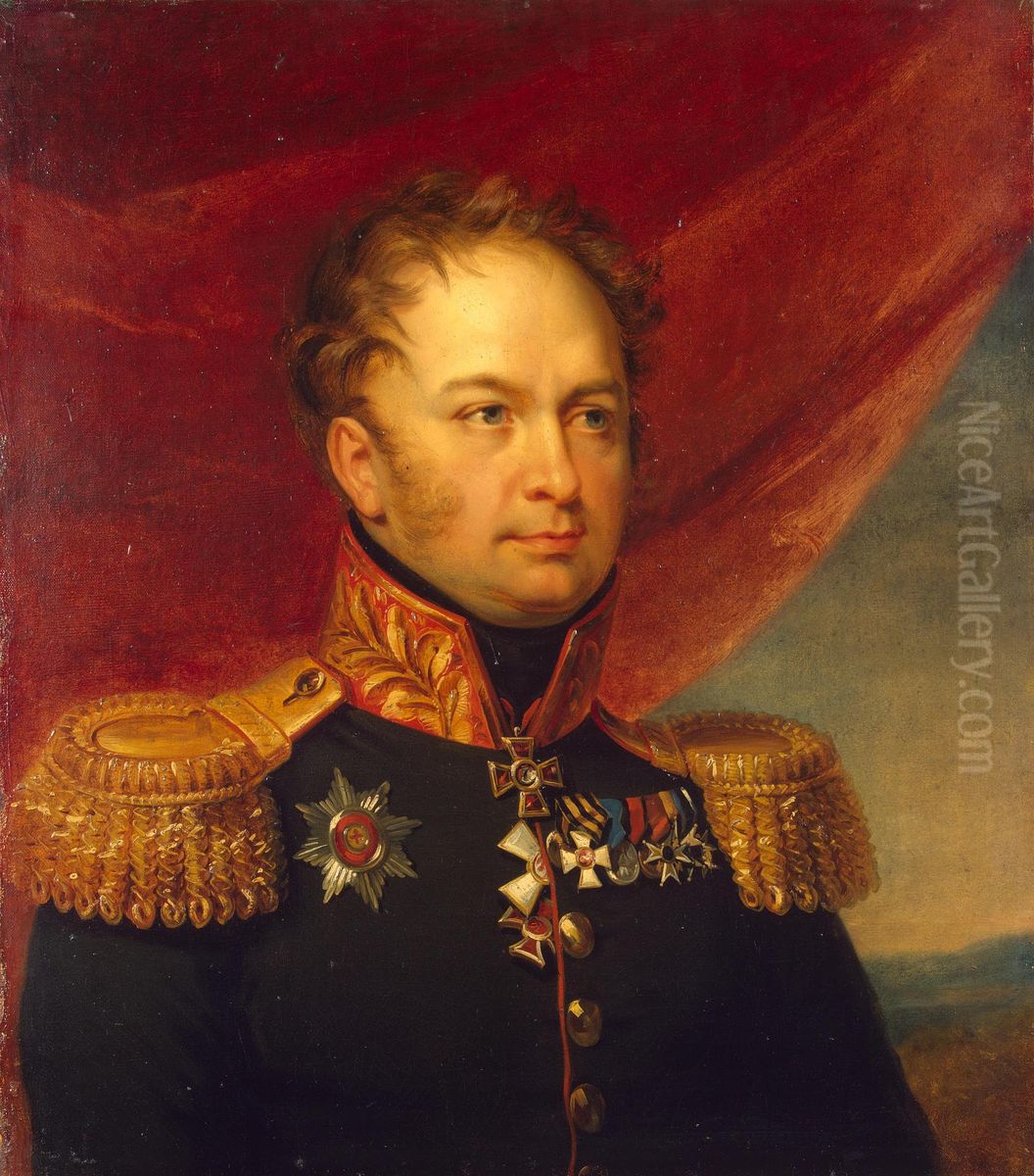 Portrait of Mikhail F. Vlodek (1780-1849) Oil Painting by George Dawe