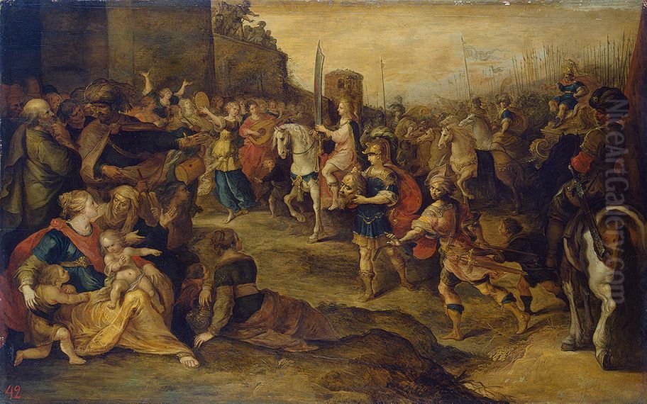 Entry of David into Jerusalem Oil Painting by Frans Francken the Younger