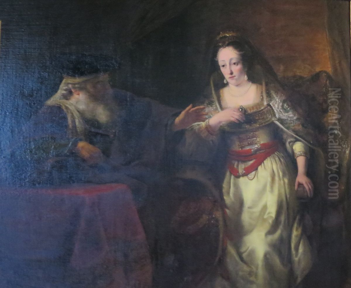 Nathan and Bathsheba (? ) Oil Painting by Ferdinand Bol