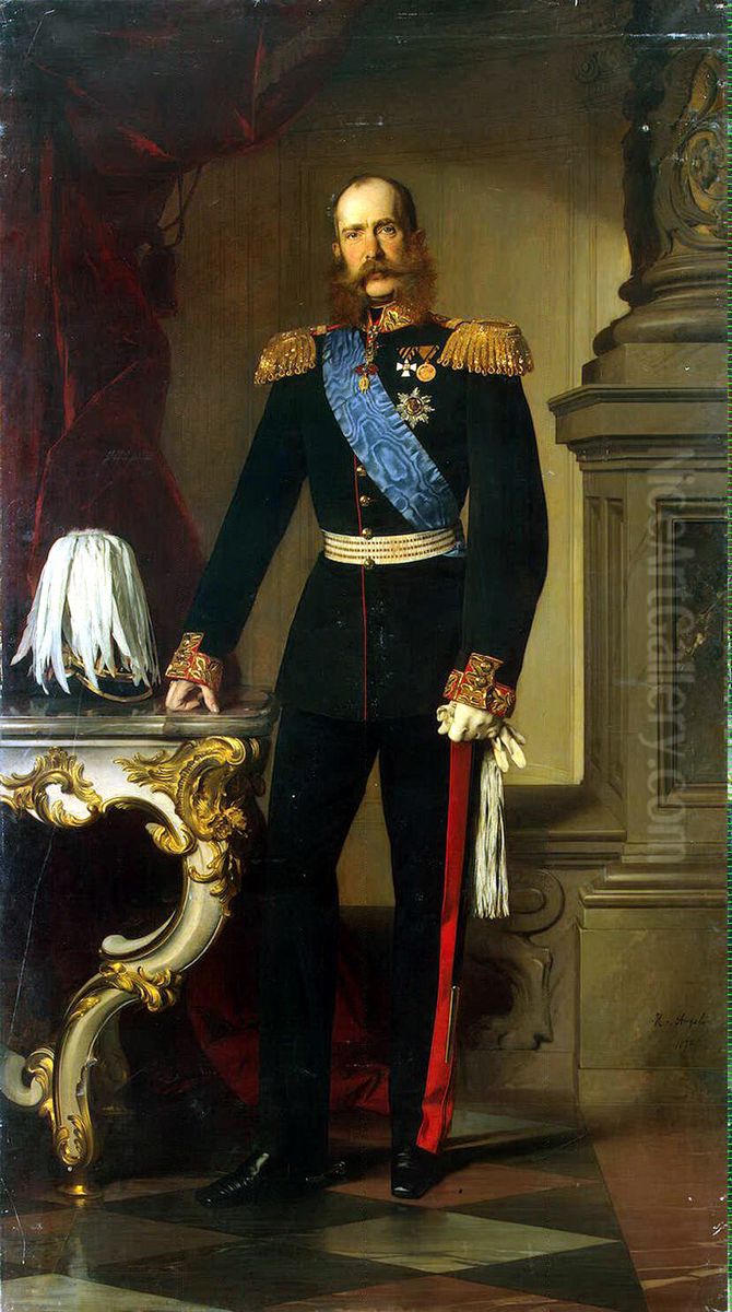 Portrait of Franz Josef I, Emperor of Austria Oil Painting by Baron Heinrich von Angeli