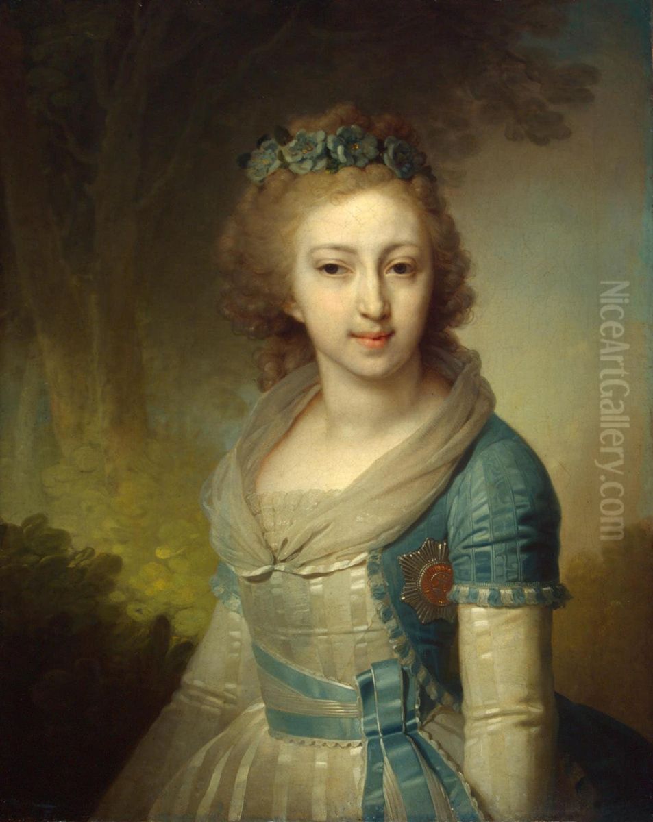 Portrait of Grand DuchessYelena Pavlovna Oil Painting by Vladimir Borovikovsky