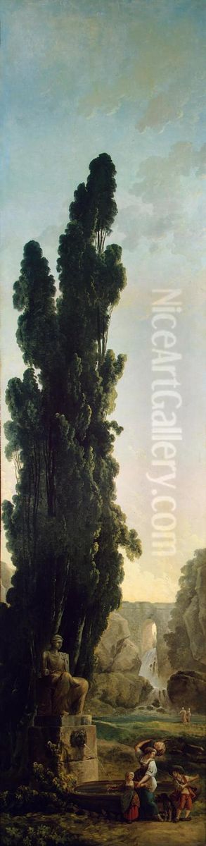 Cypresses Oil Painting by Hubert Robert