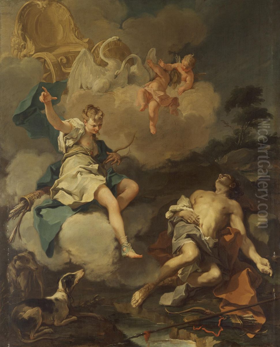Diana and Endymion Oil Painting by Giambattista Pittoni