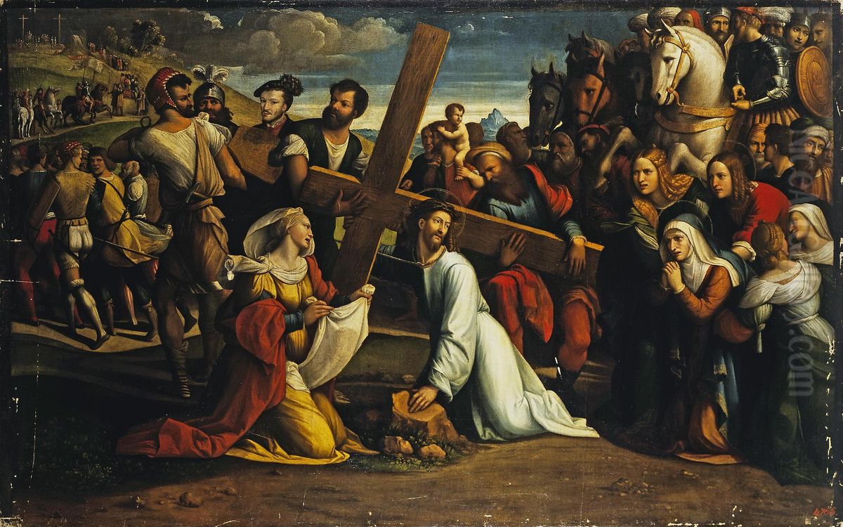 Carrying of the Cross Oil Painting by Benvenuto Tisi