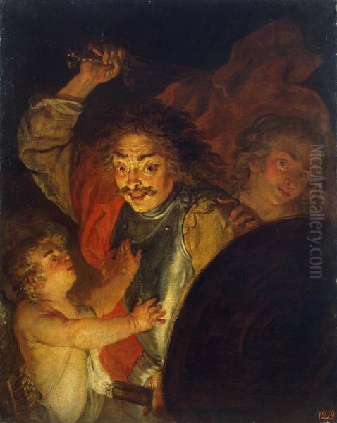 Mars, Venus en Cupido (Allegorie van de woede) Oil Painting by Jacques de l'Ange