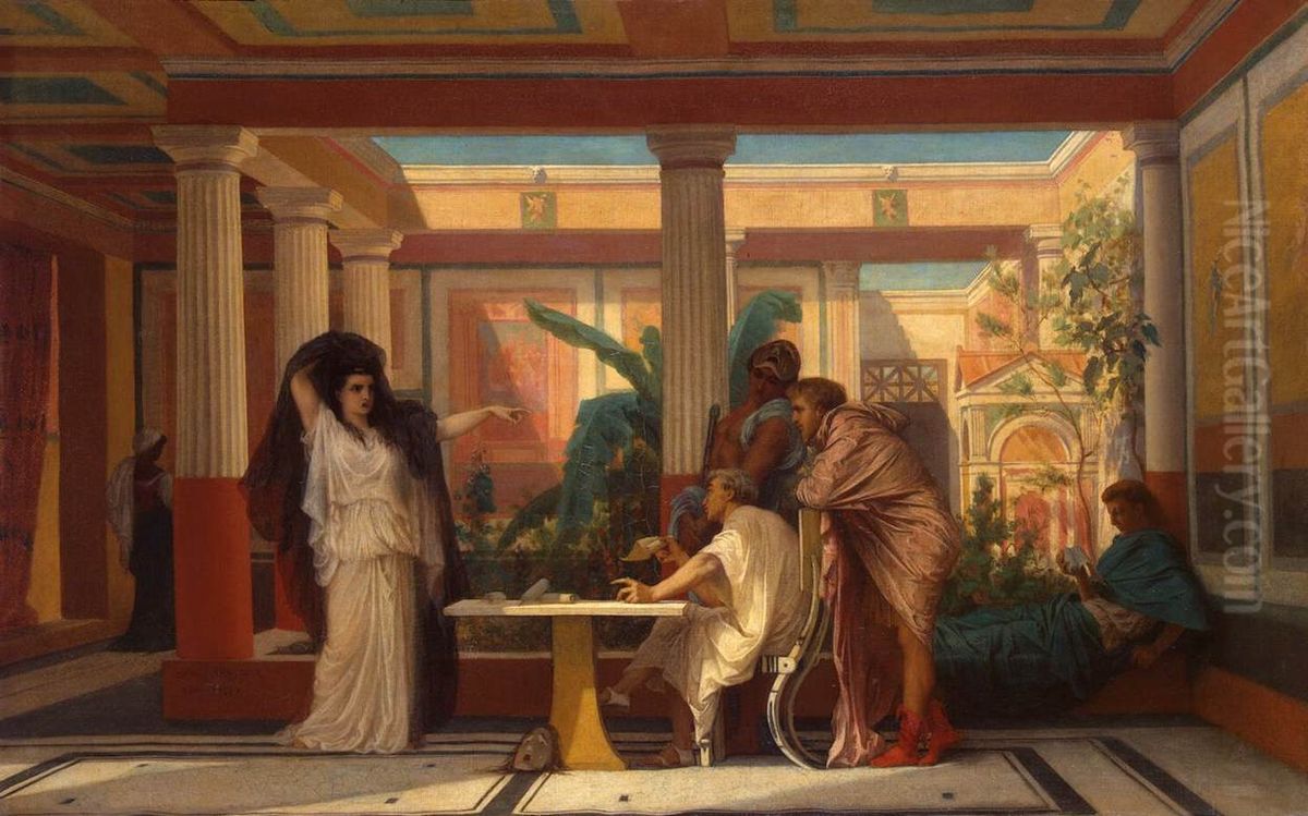 Theatrical Rehearsal in the House of an Ancient Rome Poet Oil Painting by Gustave Boulanger