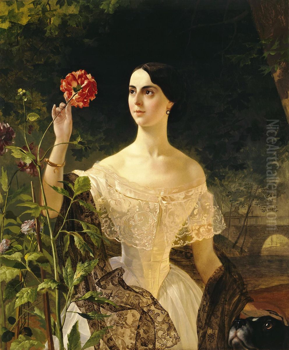 Portrait of Sophia Shuvalova (married name Bobrinskaya) Oil Painting by Karl Bryullov