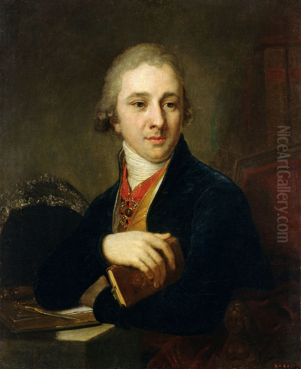 Portrait of A. Labzin Oil Painting by Vladimir Borovikovsky