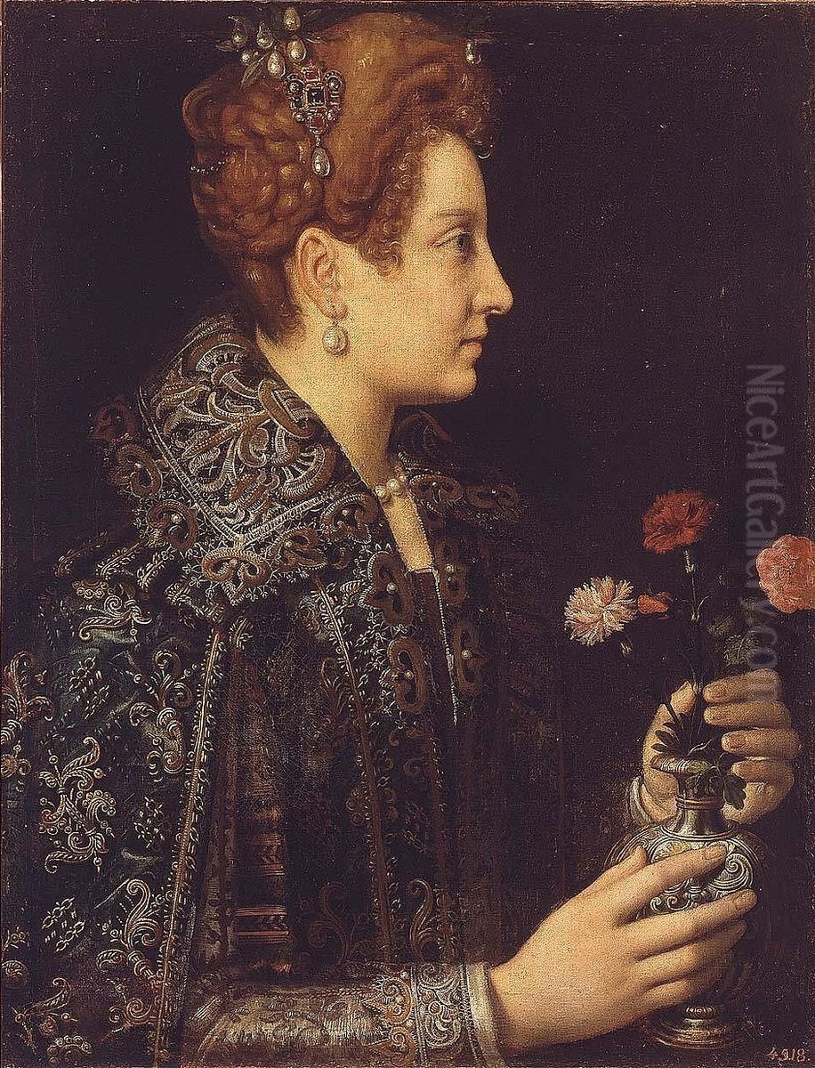 Portrait of a Young Woman in Profile Oil Painting by Sofonisba Anguissola