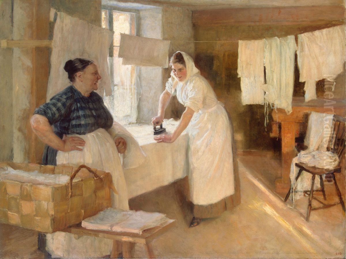 Pesijattaria Oil Painting by Albert Edelfelt