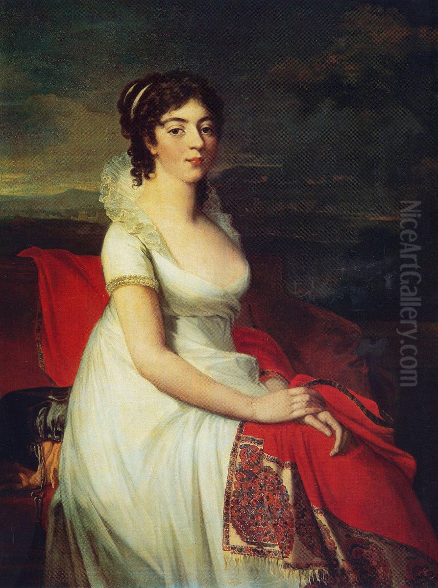 Portrait of Princess Yelizaveta Shakhovskaya Oil Painting by Jean-Laurent Mosnier