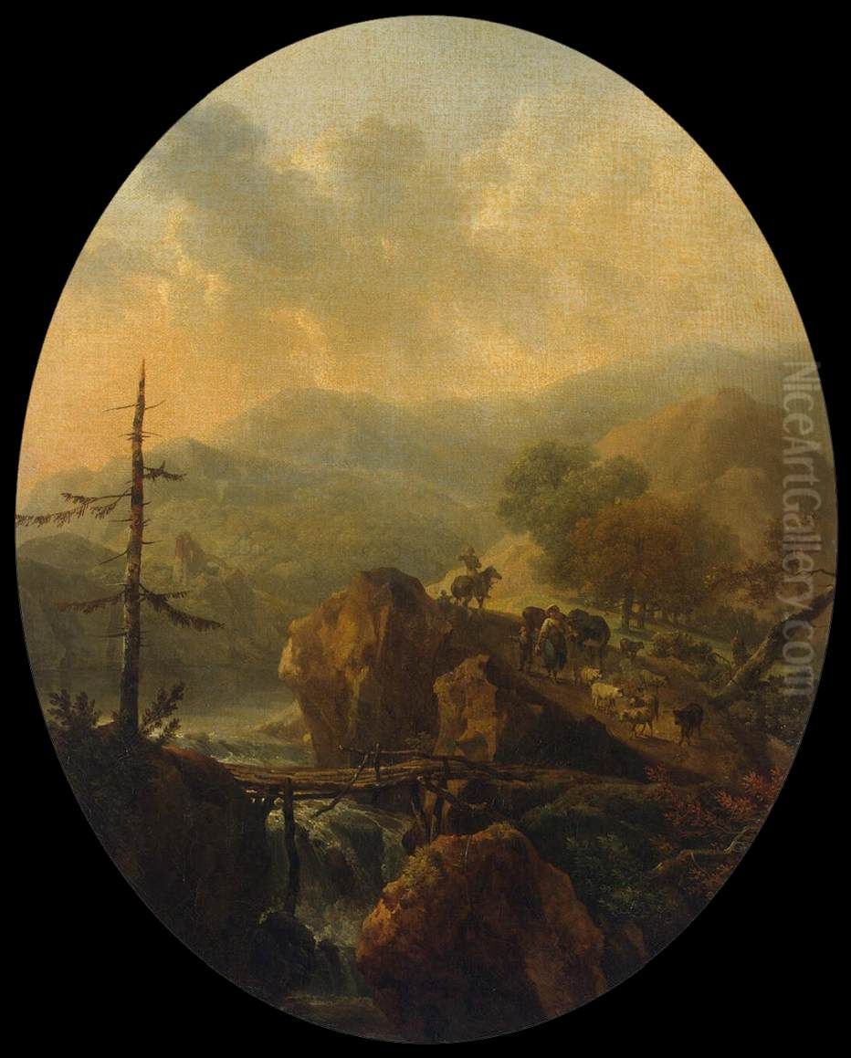 Mountain Landscape Oil Painting by Nicolas-Antoine Taunay